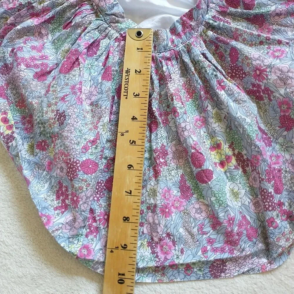 Jacadi Paris Skirt Girls 4A 104 Multicolor Floral Lined Cotton Flare A Line